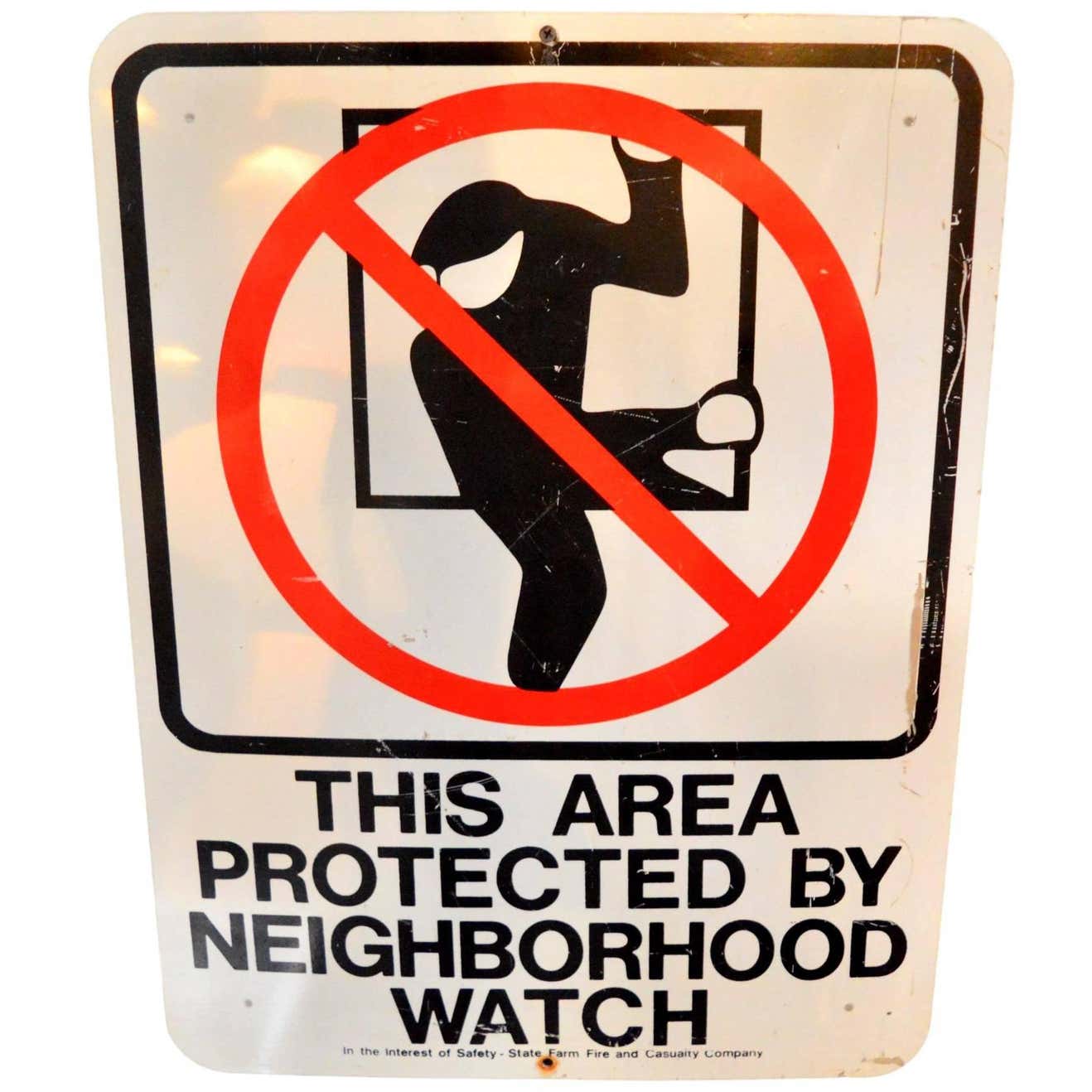 Watch Sign Vintage Neighborhood Watch Sign For Sale at 1stDibs | custom ...