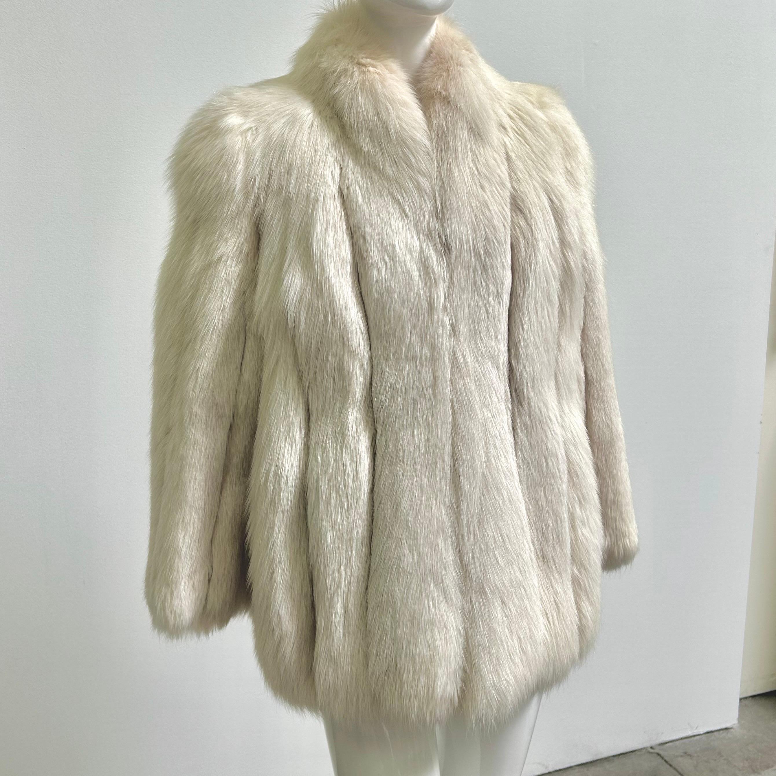 Vintage Neiman Marcus White Arctic Fox Fur Jacket/ Coat 5