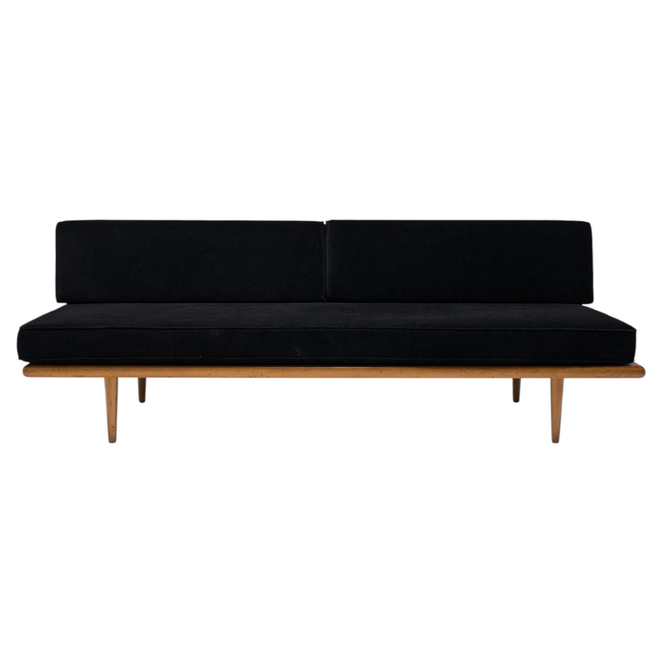 Vintage Nelson Daybed in Black Mohair, c. 1950s For Sale