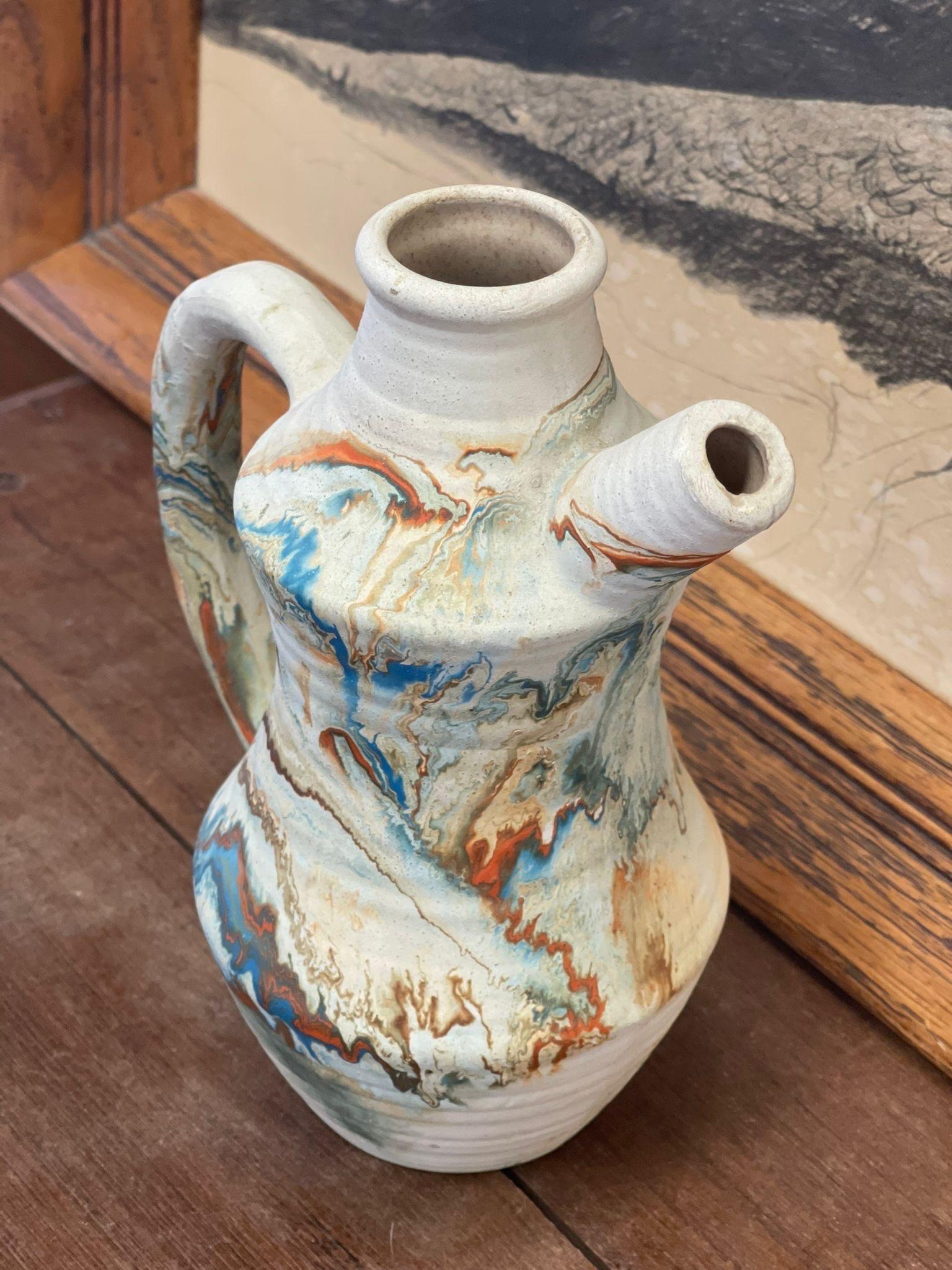 Late 20th Century Vintage Nemadji Pottery Vase mcm home décor antique mid century Decorative Vase For Sale