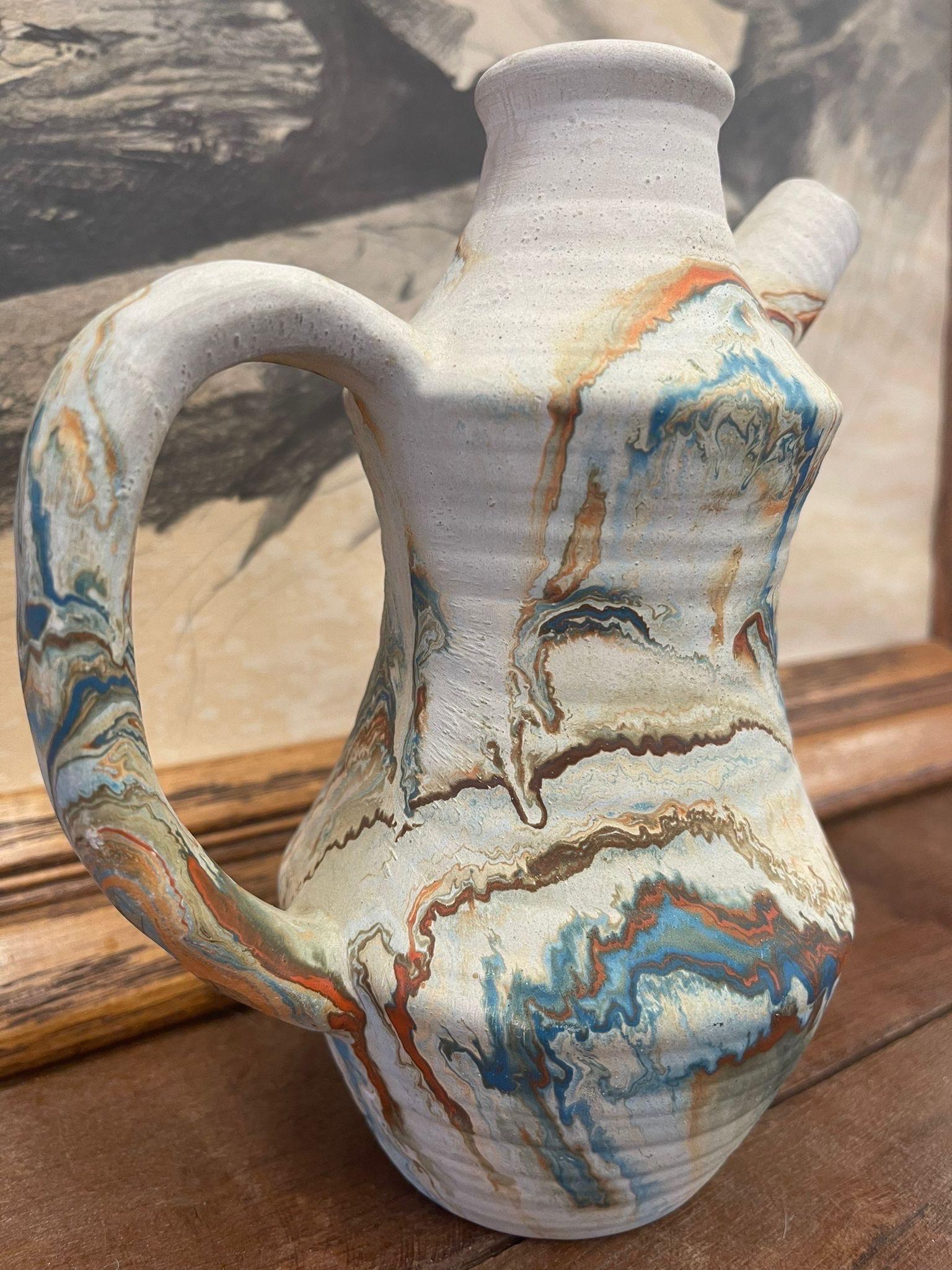 Vintage Nemadji Pottery Vase mcm home décor antique mid century Decorative Vase For Sale 1