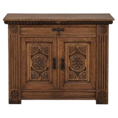 Vintage Neo-Gothic Oak Petite Cabinet