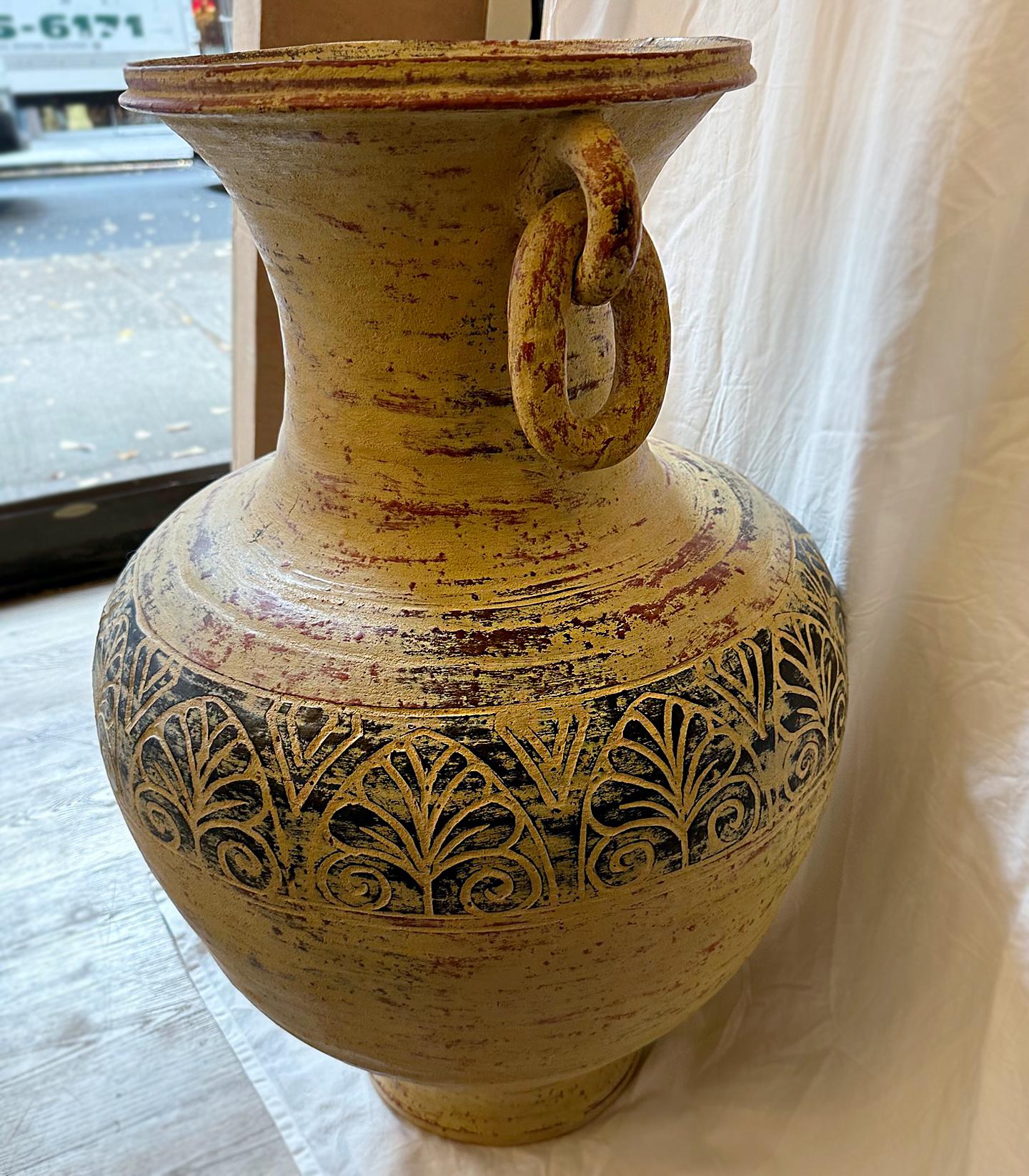 Ceramic Vintage Neoclassic Style Vase For Sale
