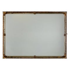 Vintage Neoclassic to Rococo Rectangular Large Wall Mirror Ornate Gilded Frame