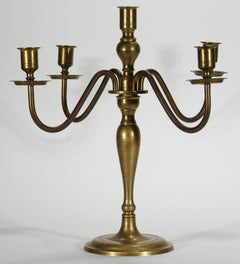 Candelabro d'ottone neoclassico d'epoca con quattro bracci