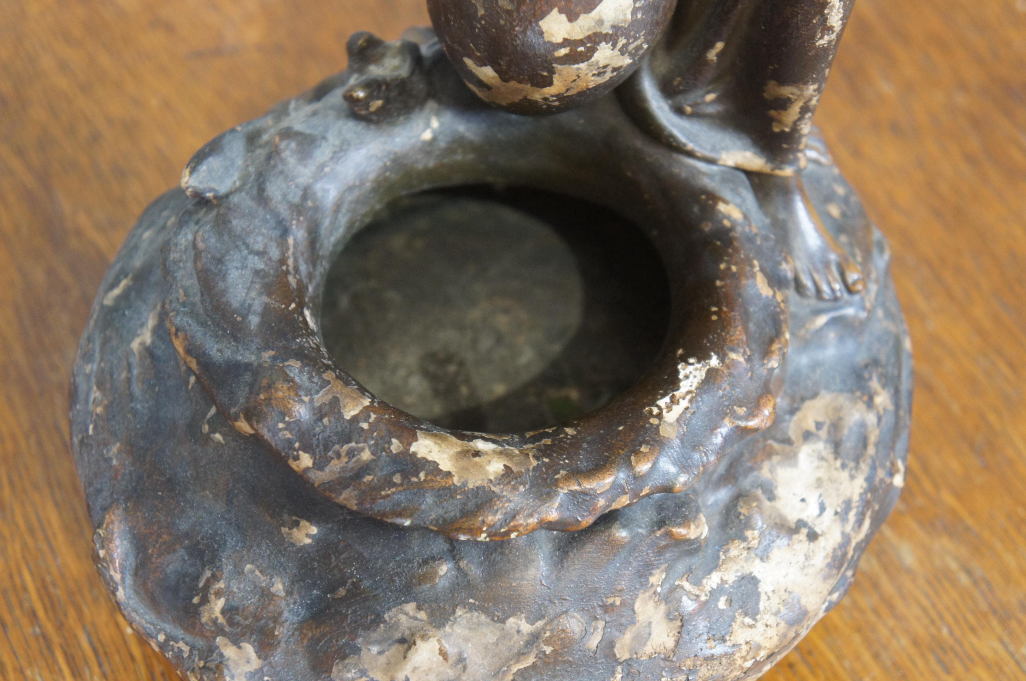 Vintage Neoclassico Dama in gesso con brocca Statua Vaso di gemme 16