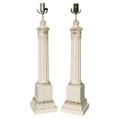 Lampes de table à colonne néoclassiques vintage par Chapman