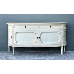 Vintage Neoclassical Demilune Sideboard