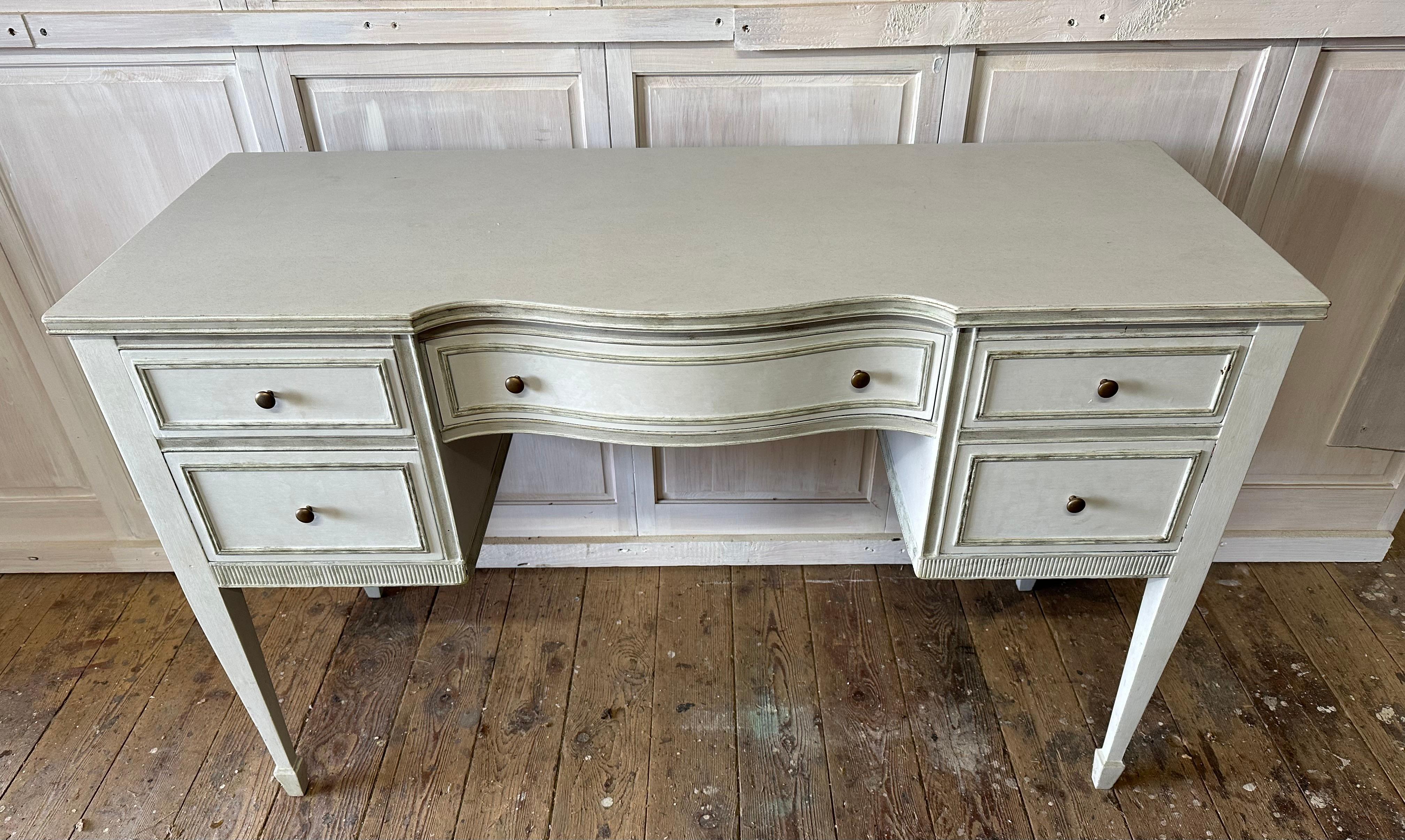Hand-Painted Vintage Neoclassical Desk or Dressing Table For Sale