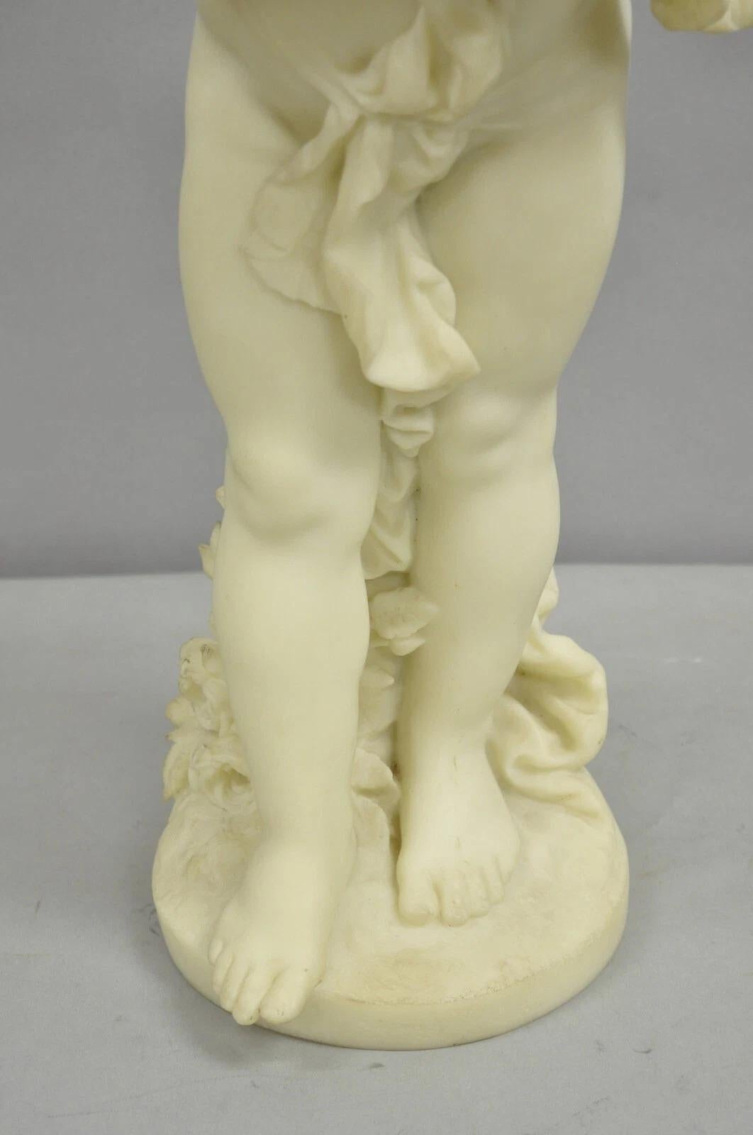 Sconosciuto Scultura neoclassica d'epoca in finto marmo fuso in resina da 25