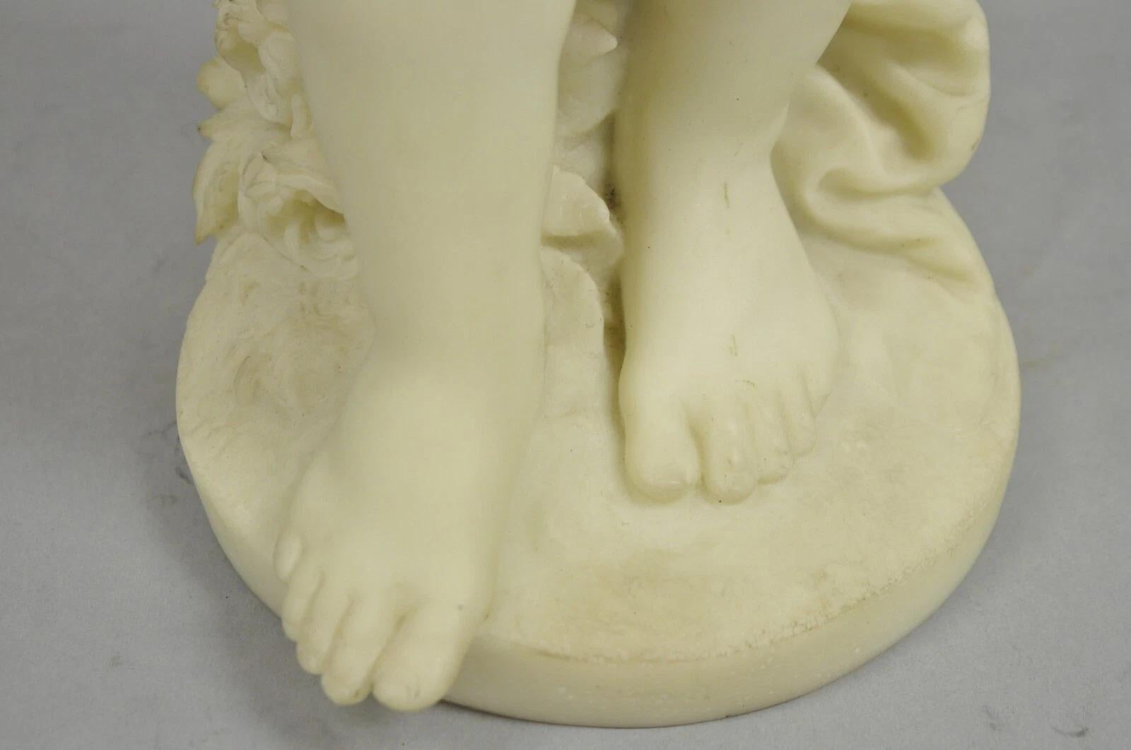Scultura neoclassica d'epoca in finto marmo fuso in resina da 25