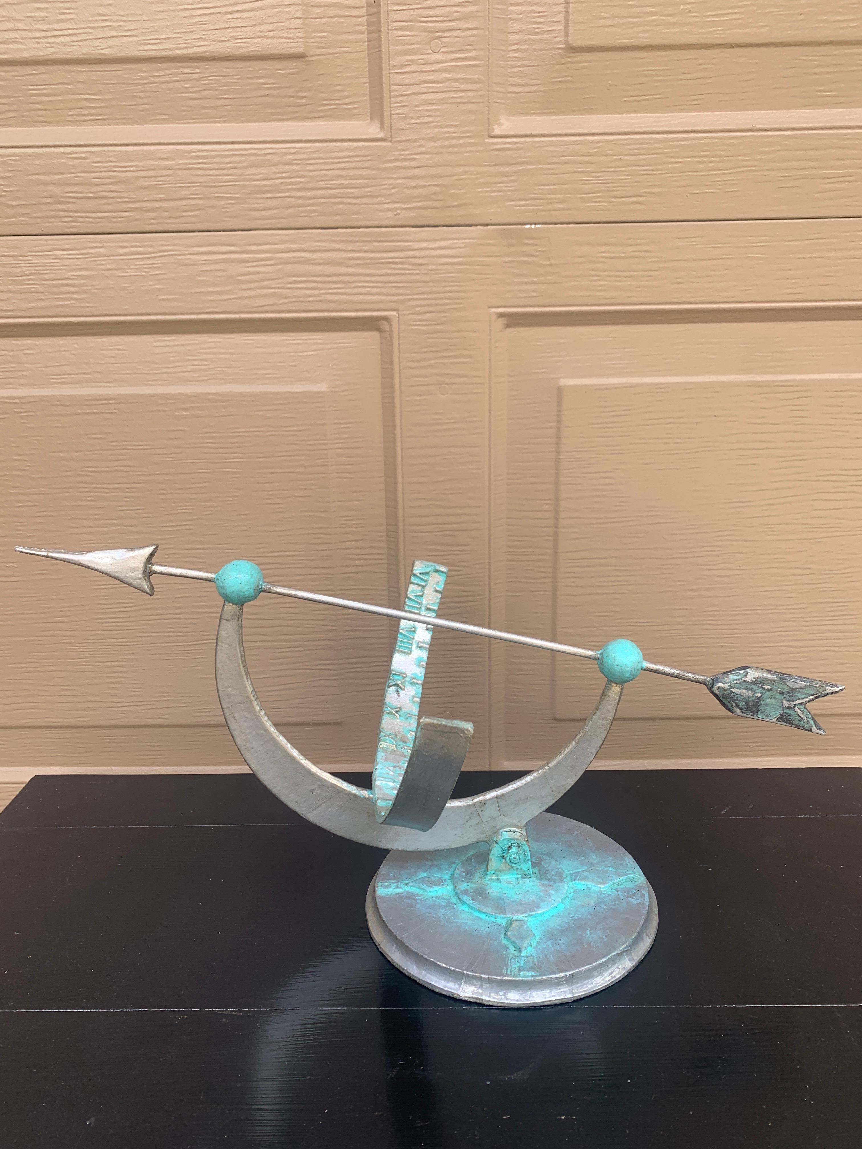 Vintage Neoklassische Französisch Land Metall Garten Armillary Sonnenuhr im Angebot 3