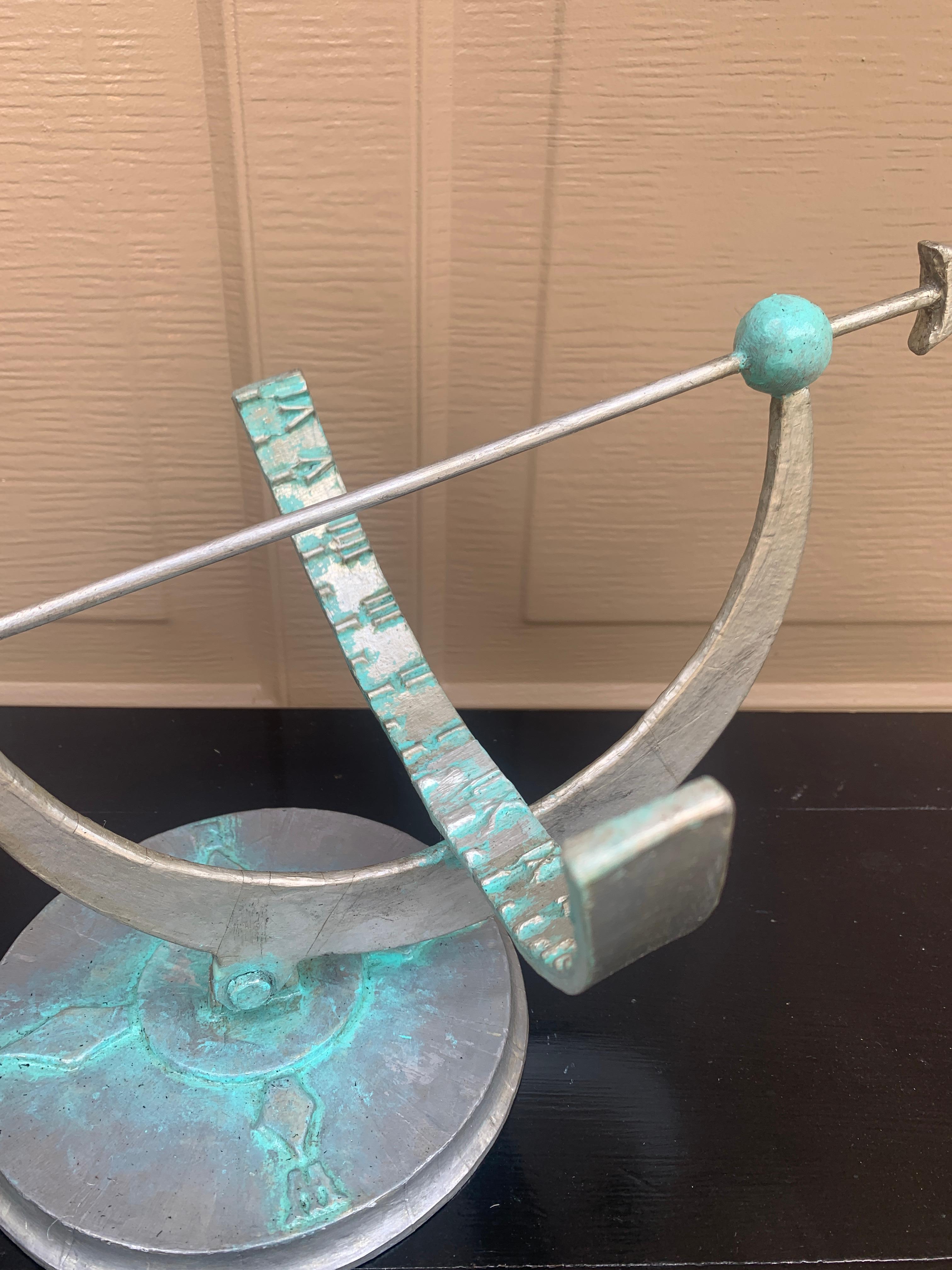 Vintage Neoklassische Französisch Land Metall Garten Armillary Sonnenuhr (Aluminium) im Angebot