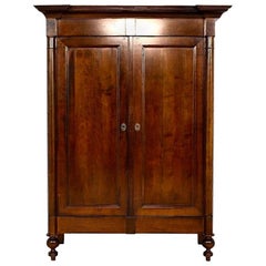 Vintage Neoclassical French Armoire Locking Wardrobe by Grange