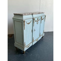 Vintage Neoclassical Gilt Tipped Cabinet With Scagliola Top