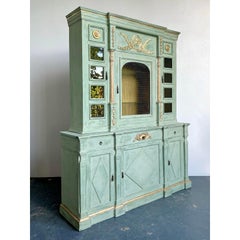 Vintage Neoclassical Gilt Tipped Wire Cabinet