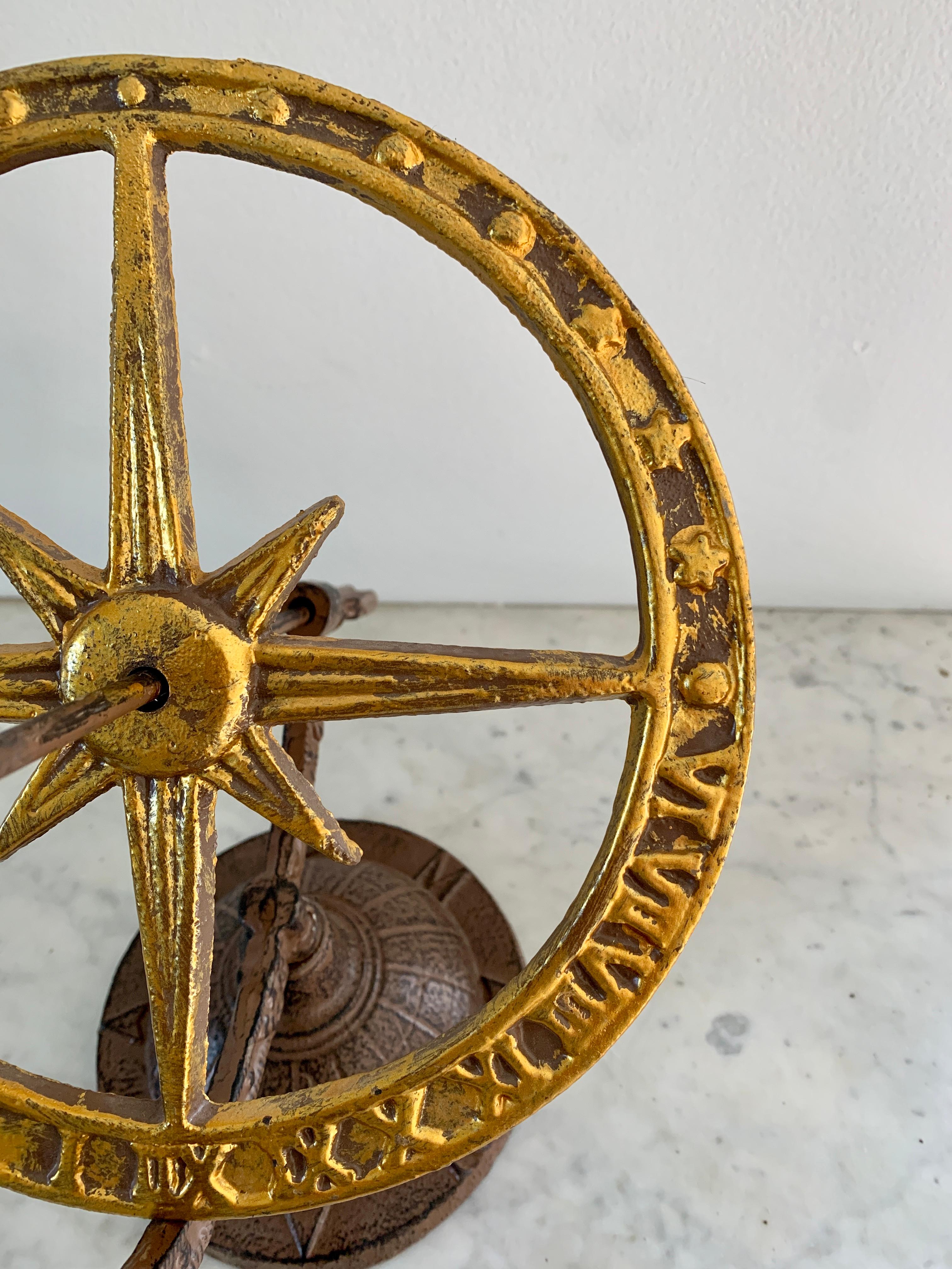 American Vintage Neoclassical Iron Garden Armillary Sundial