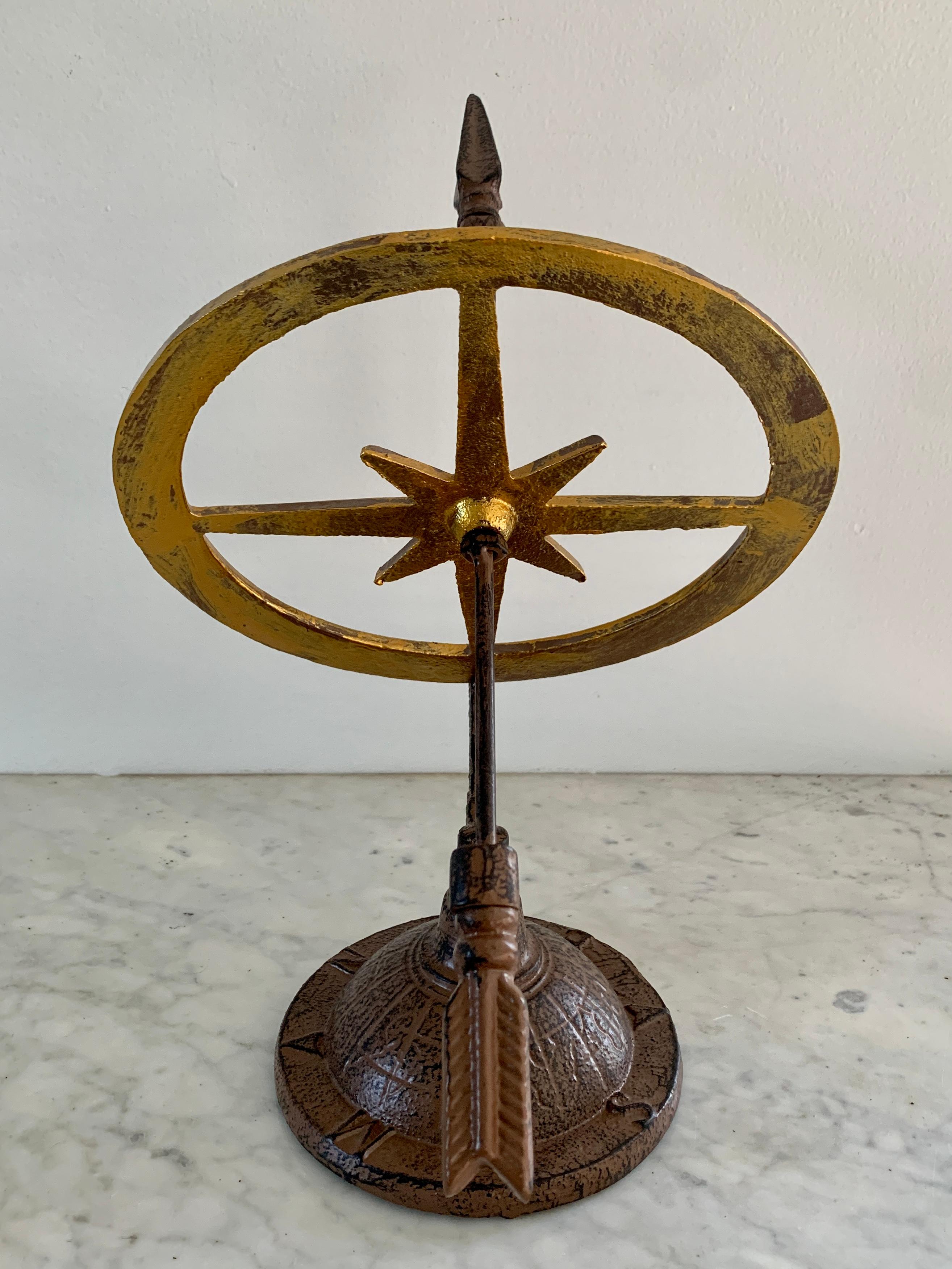 Vintage Neoclassical Iron Garden Armillary Sundial 1