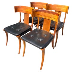 Vintage Neoclassical Klismos Dining Chairs After Kipp Stuart - Set of 4