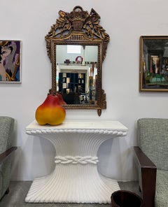 Vintage Neoclassical La Barge Giltwood Mirror, Greek Key Flower Basket Cartouche