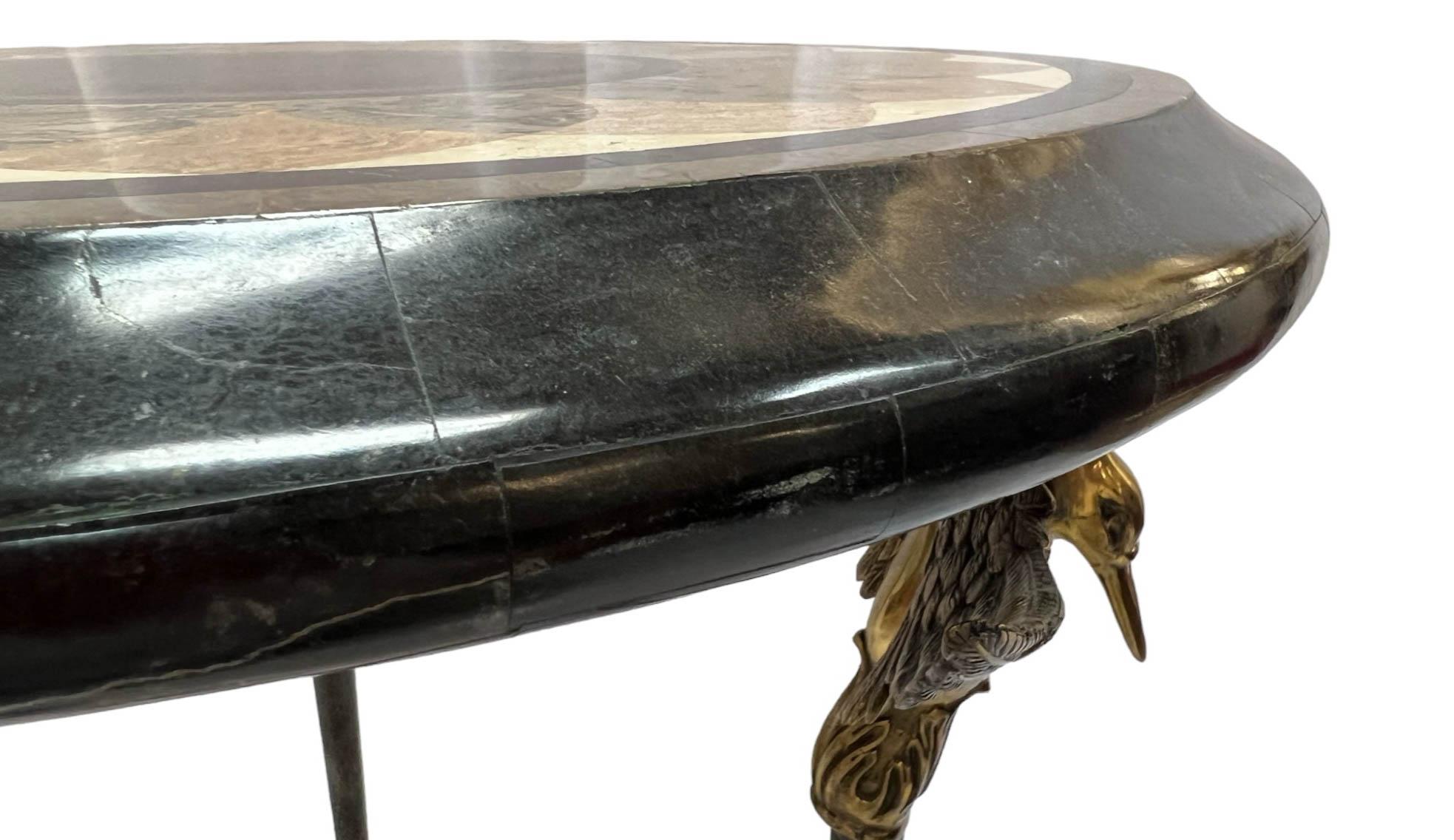 Table d'appoint néoclassique incrustée en marbre de Maitland-Smith en vente 3
