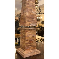 Vintage Neoclassical Marble Veneer Obelisk