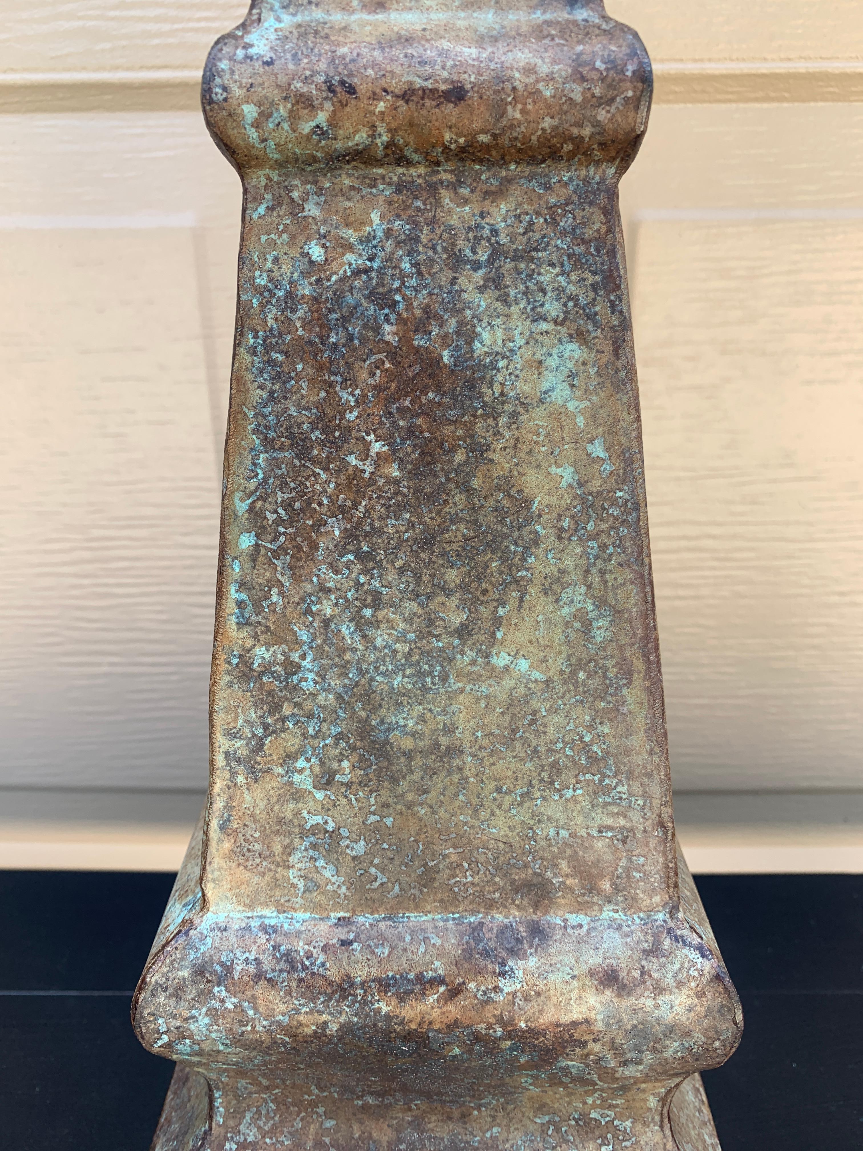 Vintage Neoklassischen Metall Garten Finial oder Obelisk im Angebot 6