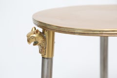 Vintage Neoclassical Occasional Table of Brass and Polished Steel