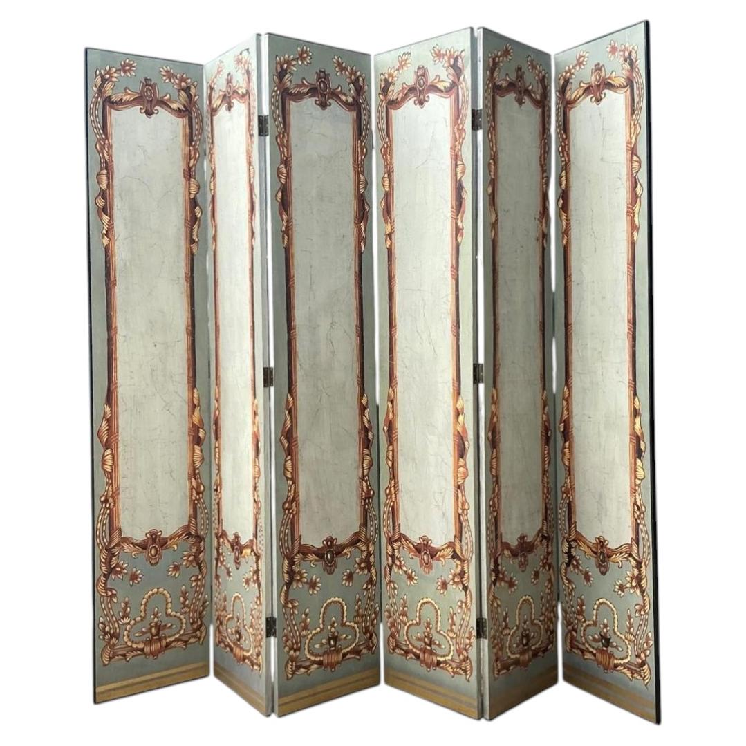 Vintage Neoclassical Paper Folding Screen