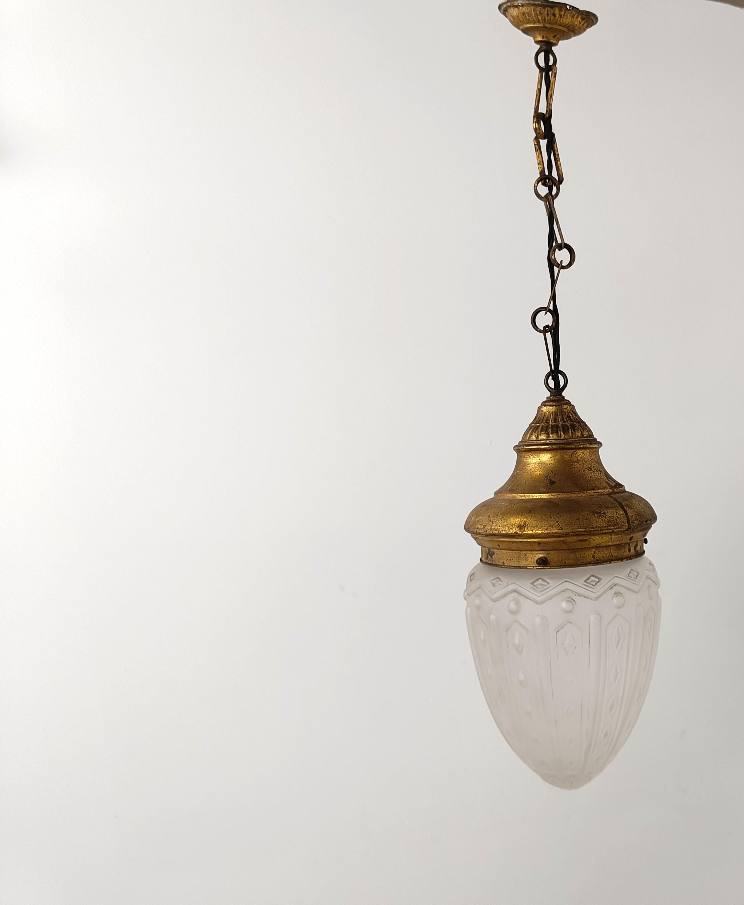 French Vintage neoclassical pendant light, 1950s For Sale