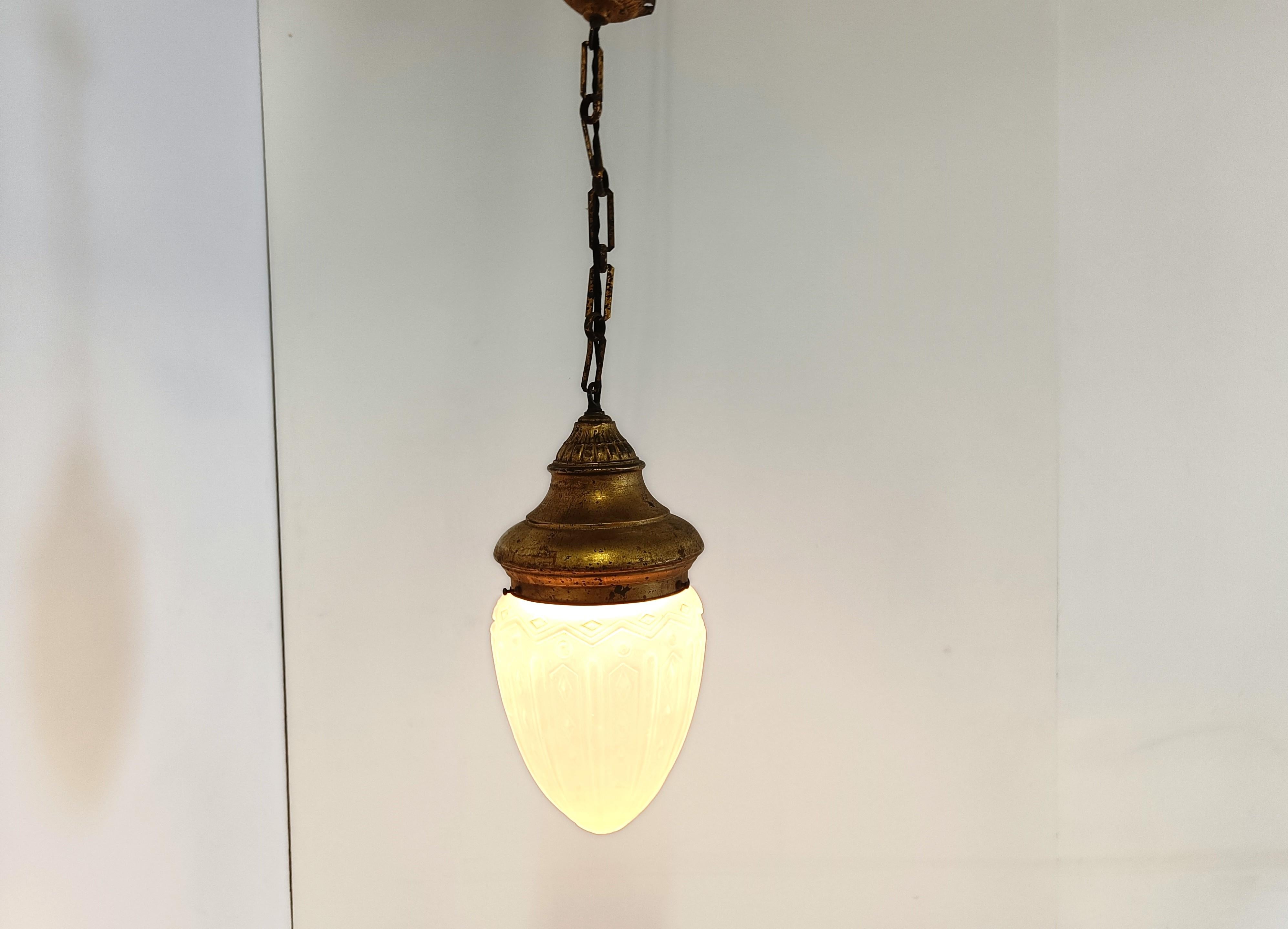 Mid-20th Century Vintage neoclassical pendant light, 1950s For Sale