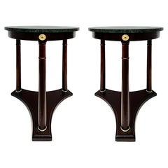 Vintage Neoclassical Regency Style Marble Top Side Tables - a Pair 