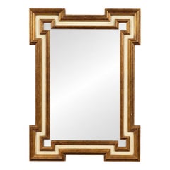 Vintage Neoclassical Revival Giltwood Greek Key Wall Mirror