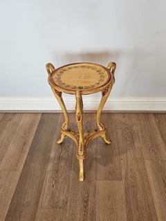 Vintage Neoclassical Revival Painted Swan Guéridon Table