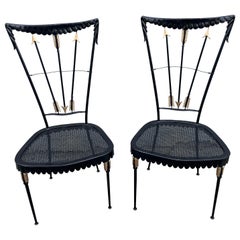 Sedie laterali neoclassiche d'epoca di Tomaso Buzzi, circa anni '40