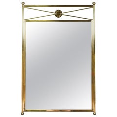 Vintage Neoclassical Style Brass Mirror by Baker