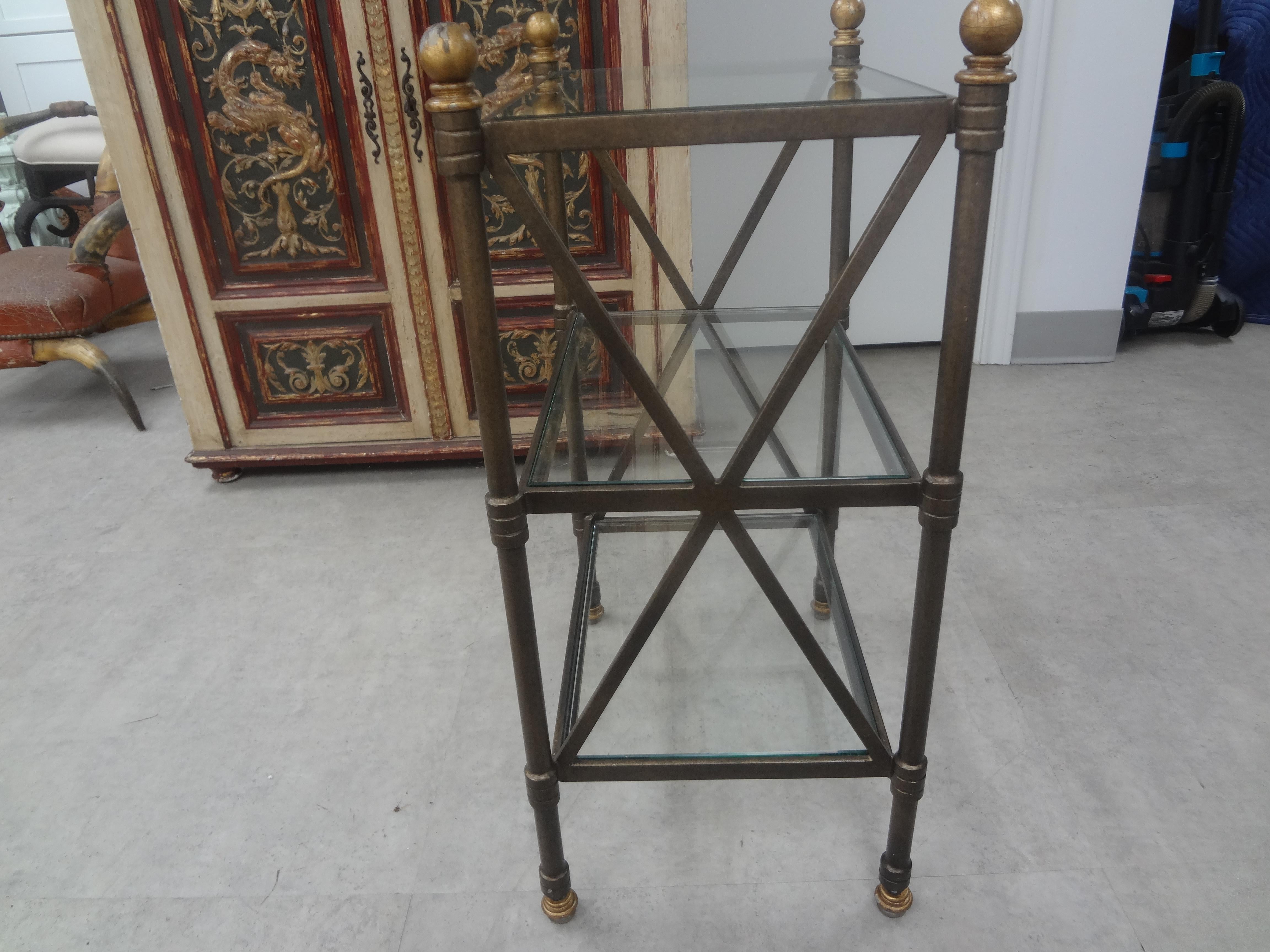 Vintage French Neoclassical Style Bronzed Iron Table In Good Condition For Sale In Houston, TX