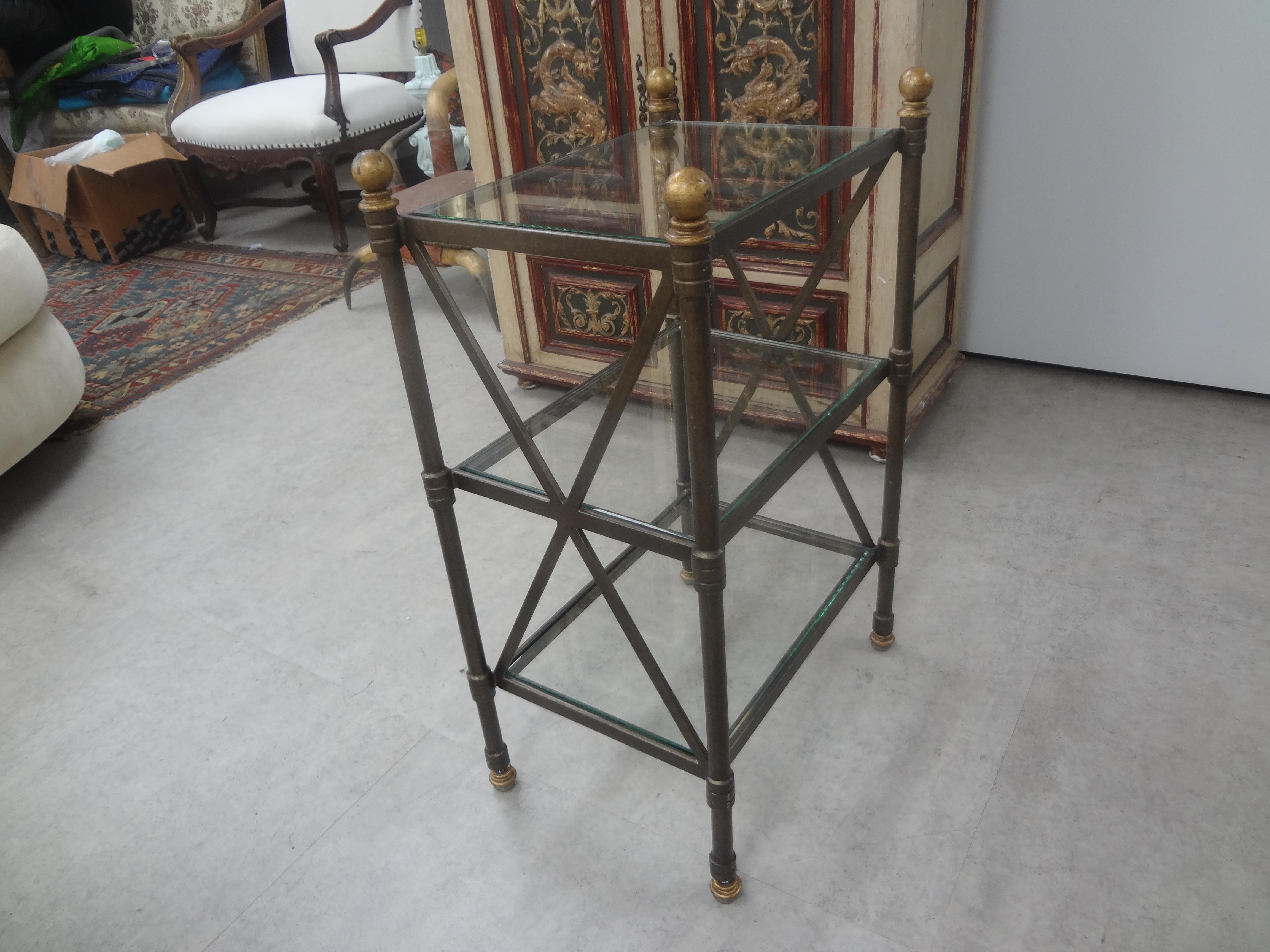 Vintage French Neoclassical Style Bronzed Iron Table For Sale 1