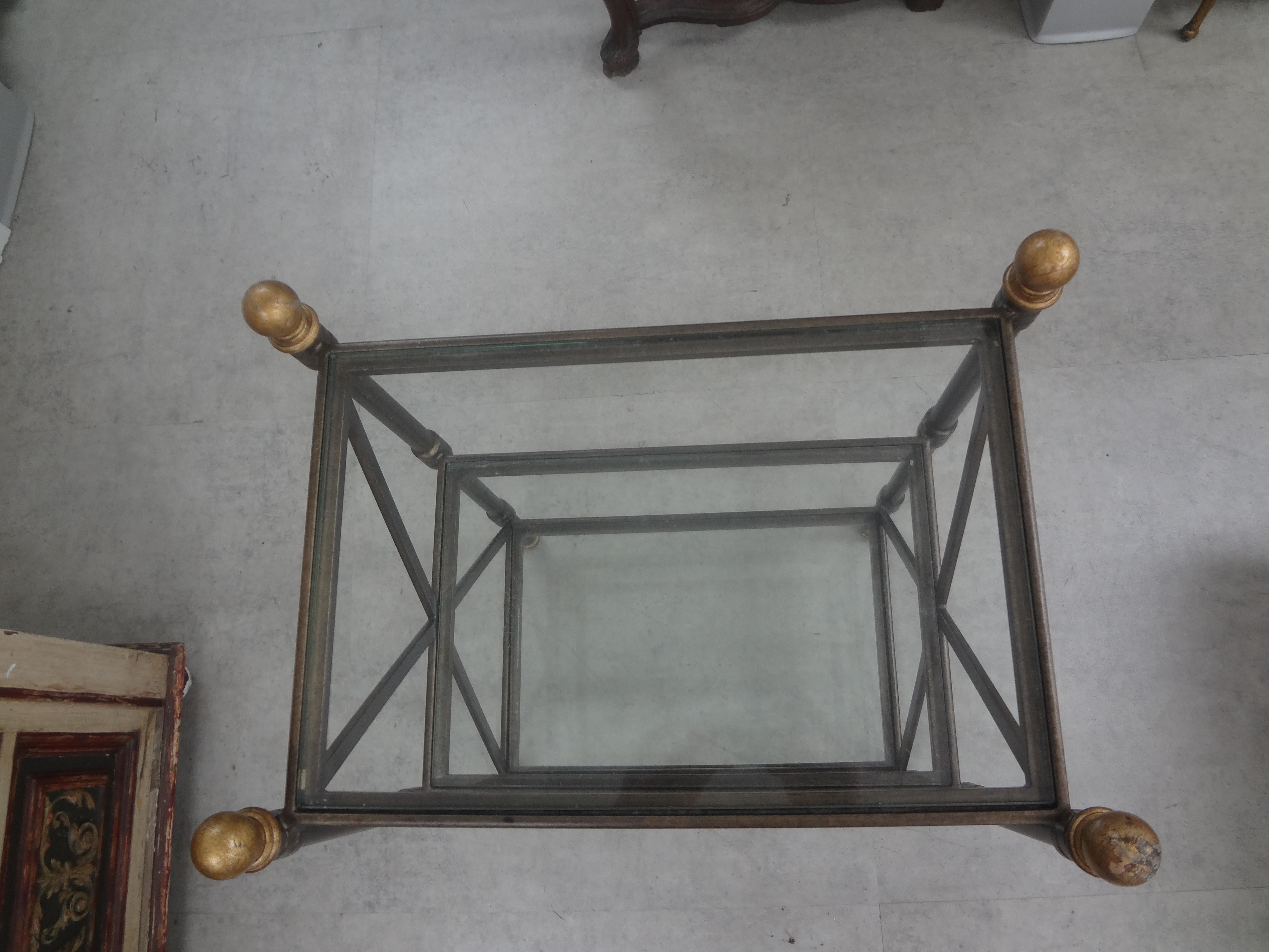 Vintage French Neoclassical Style Bronzed Iron Table 2