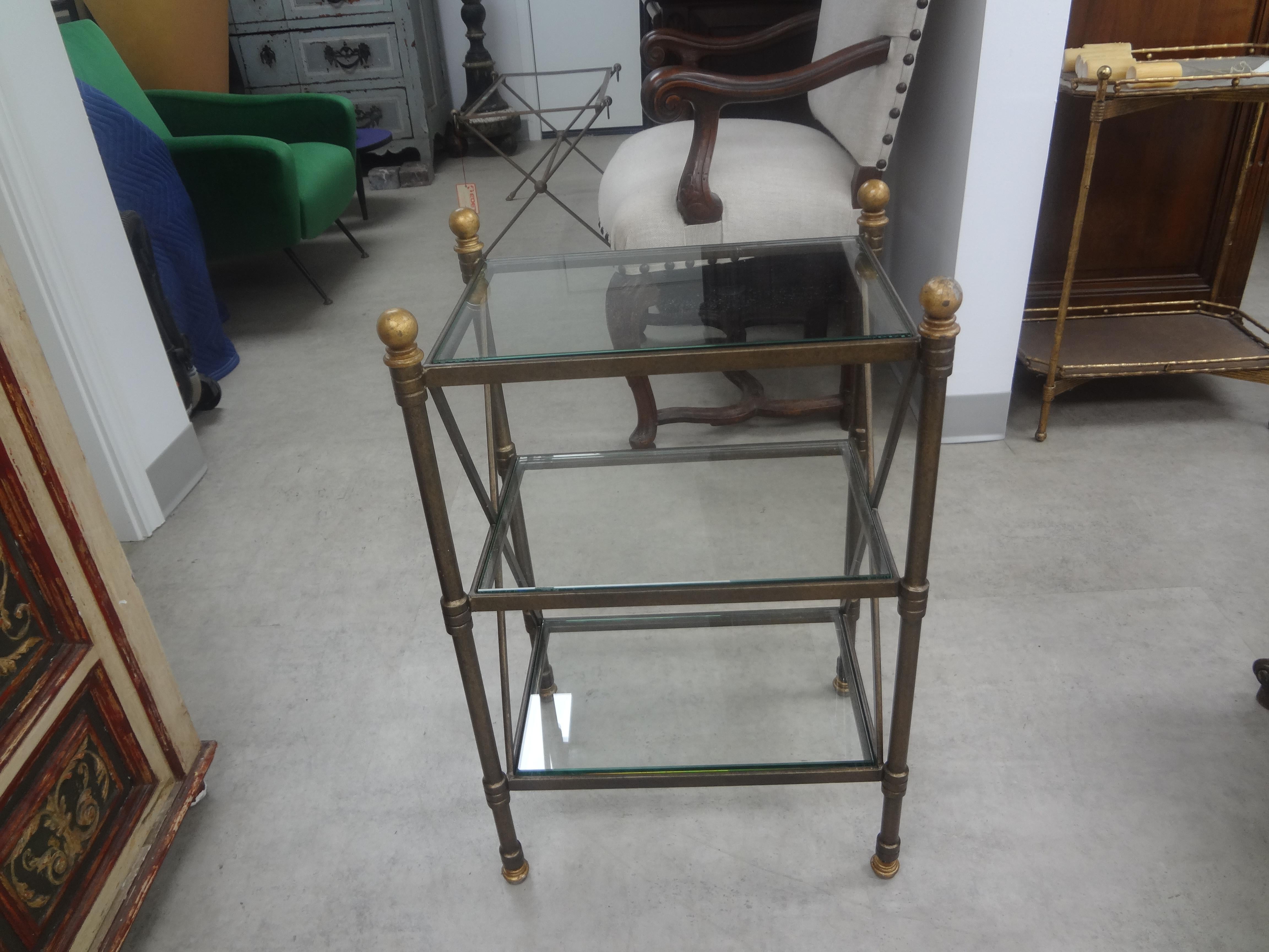 Vintage French Neoclassical Style Bronzed Iron Table For Sale 3