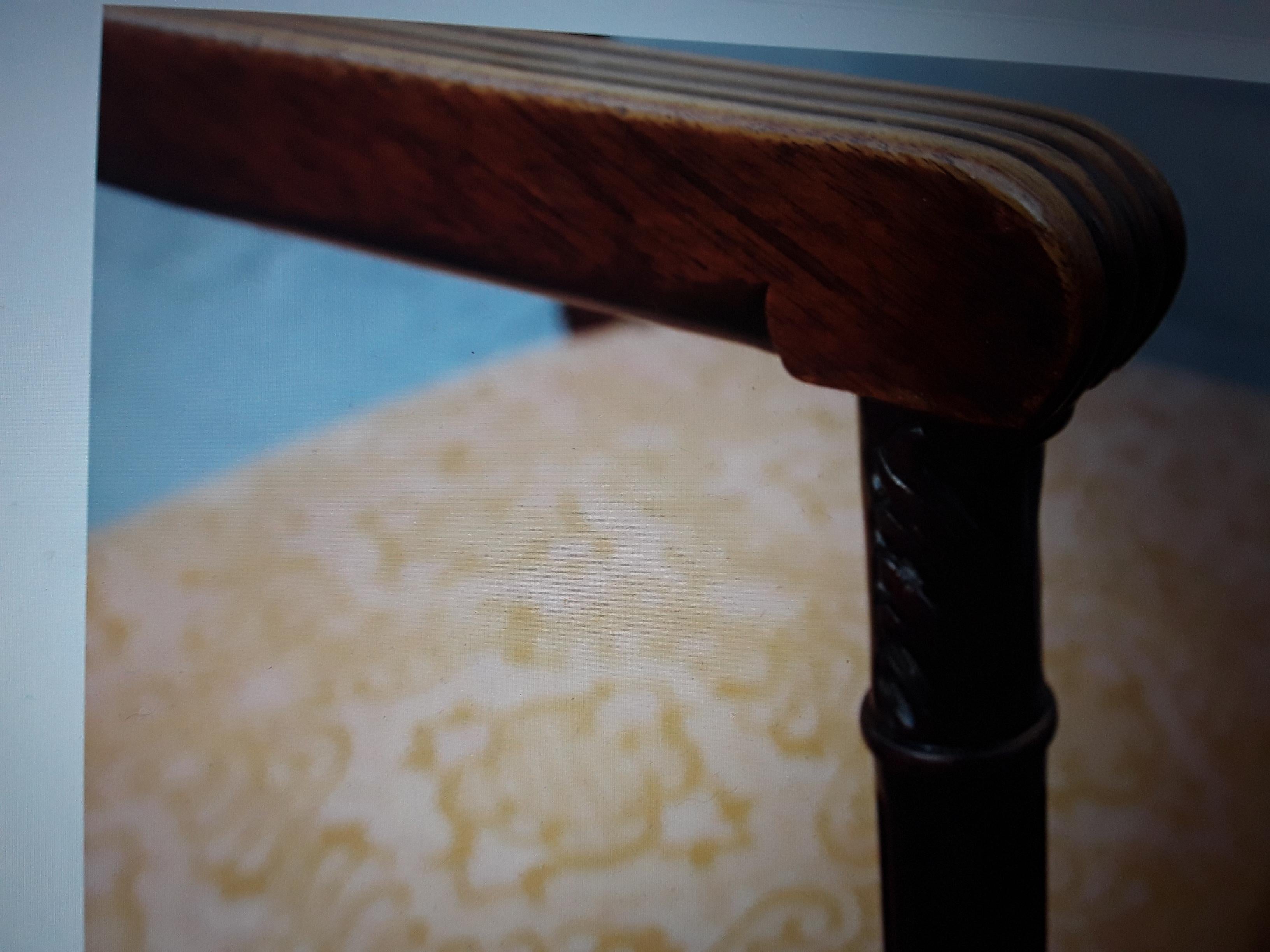 Vintage Neoklassischen Stil geschnitzt Wood Side Chair / Rosa Gelb / Gold Textil im Angebot 2