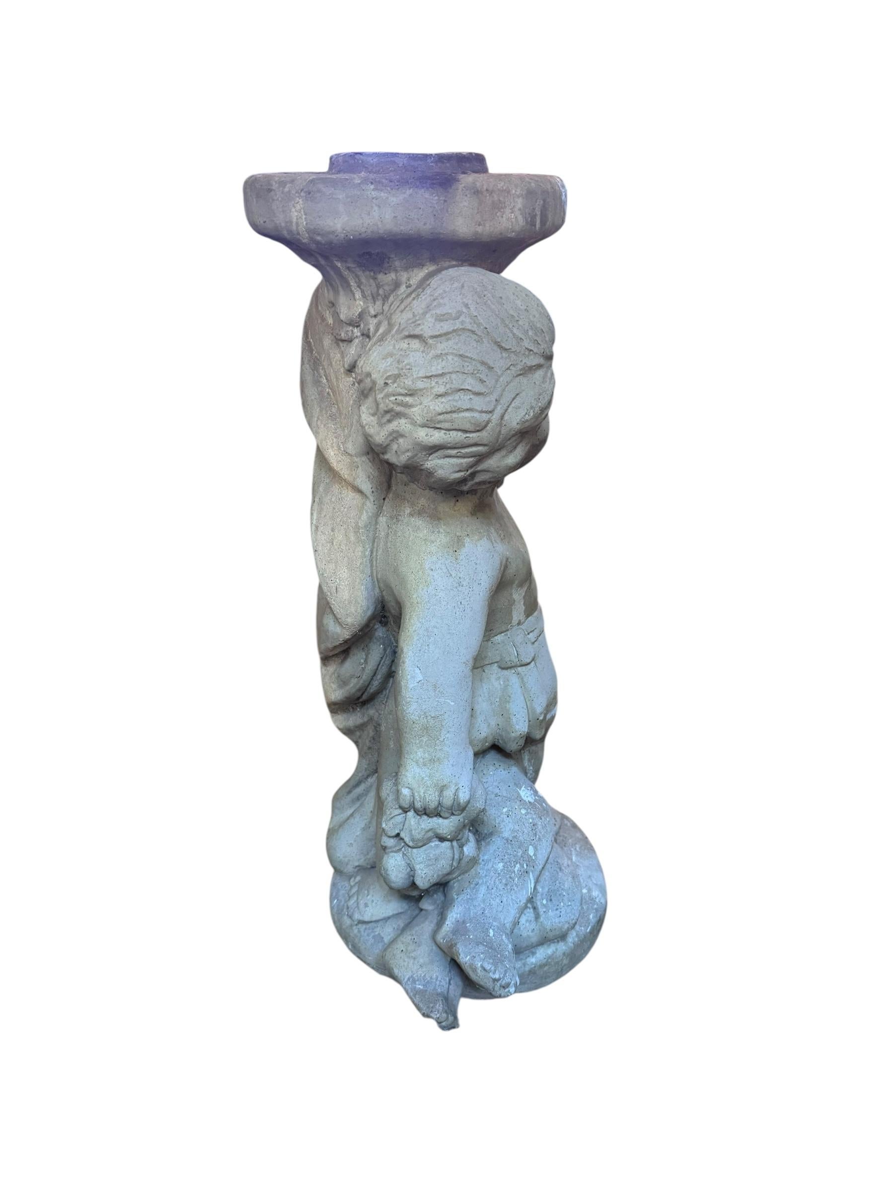 Vintage Neoclassical Style Cherub/Putti Garden Sculpture In Good Condition For Sale In Chicago, IL