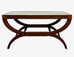 Vintage Neoclassical Style Coffee Table with Removable Glass Top.