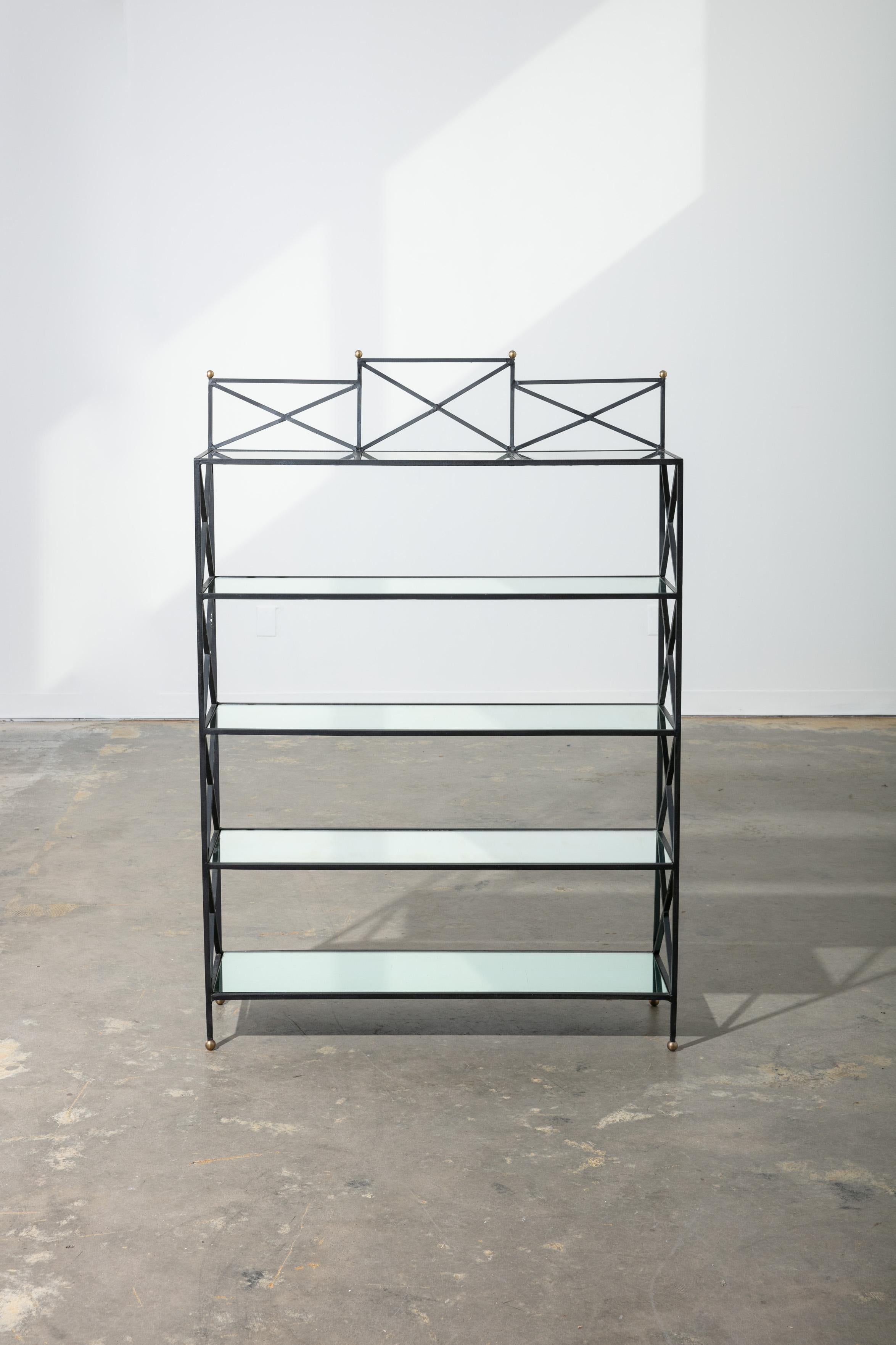 Vintage 1950's Neoklassischen Stil Etagere mit antiken Spiegel Regale und 