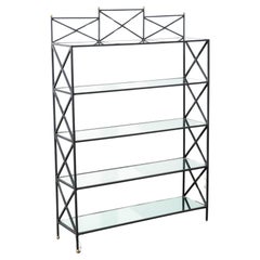 Étagère de style néoclassique vintage avec étagères en miroir vieilli