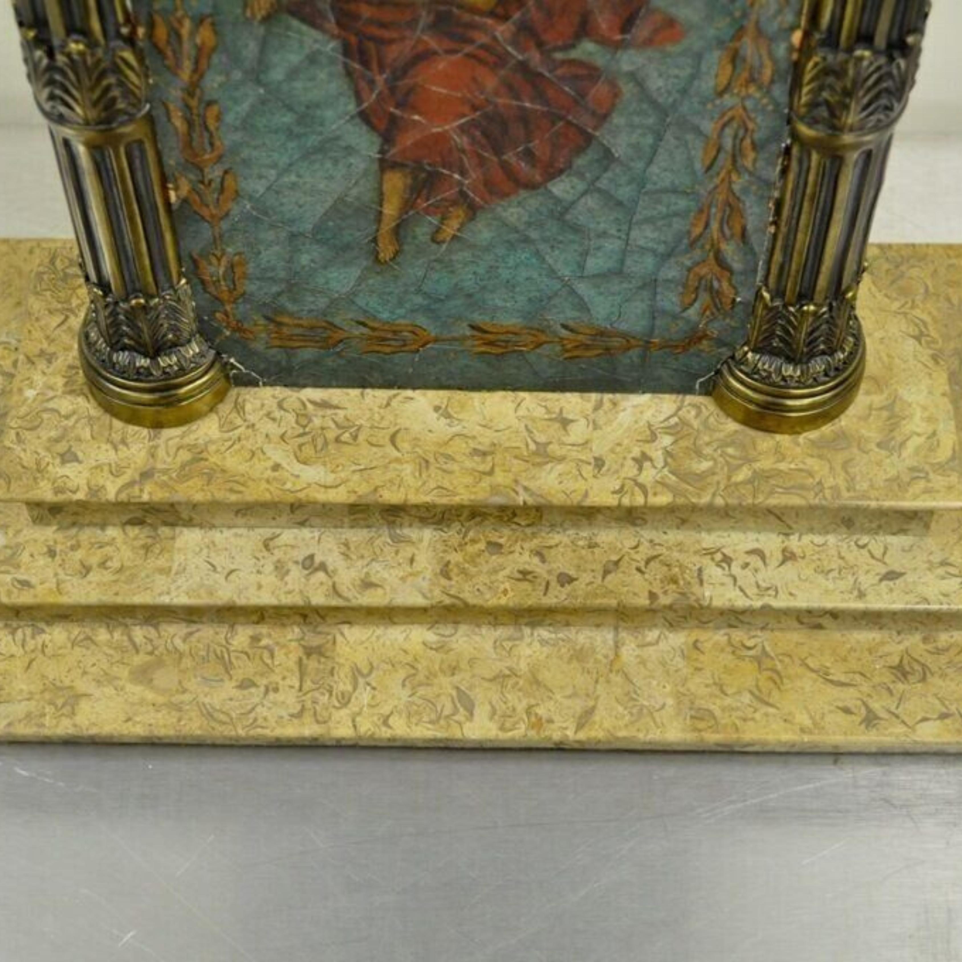 20ième siècle Lampe de table vintage de style néoclassique peinte d'une femme nue peinte en bronze en vente