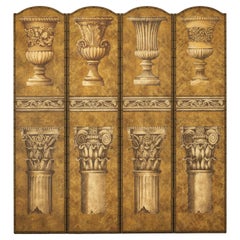 Paravent de style néoclassique séparateur de pièce avec motifs architecturaux