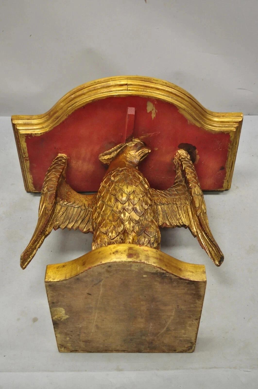 Vintage Neoklassischen Stil Gold geschnitzt Holz American Eagle Konsole Hall Tisch im Angebot 5