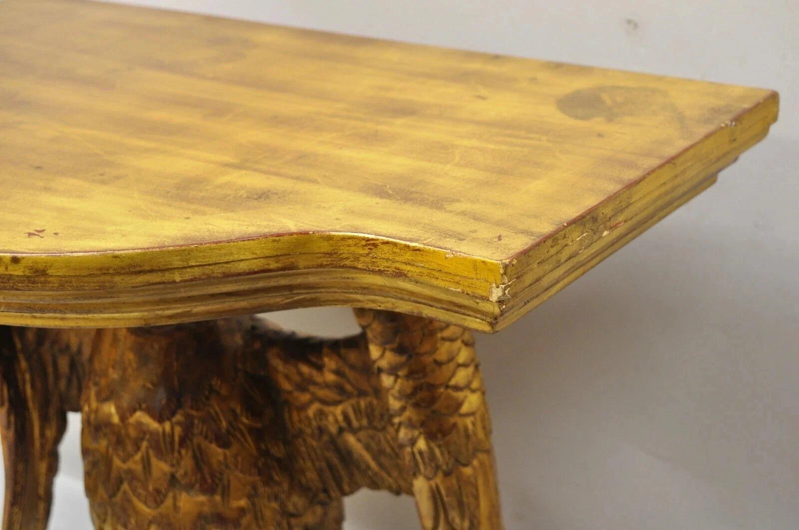 Vintage Neoklassischen Stil Gold geschnitzt Holz American Eagle Konsole Hall Tisch im Angebot 6