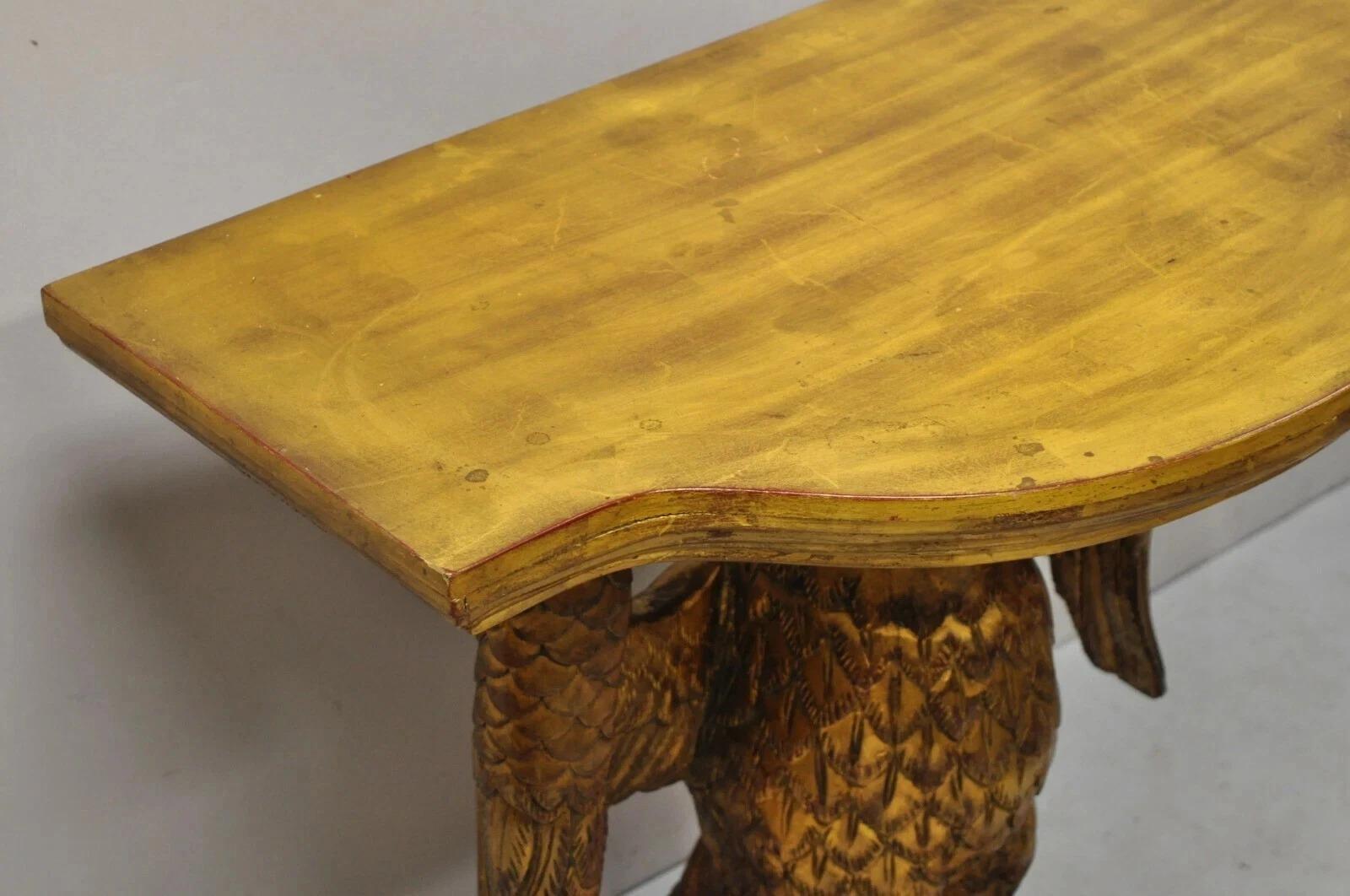 Vintage Neoklassischen Stil Gold geschnitzt Holz American Eagle Konsole Hall Tisch im Angebot 2